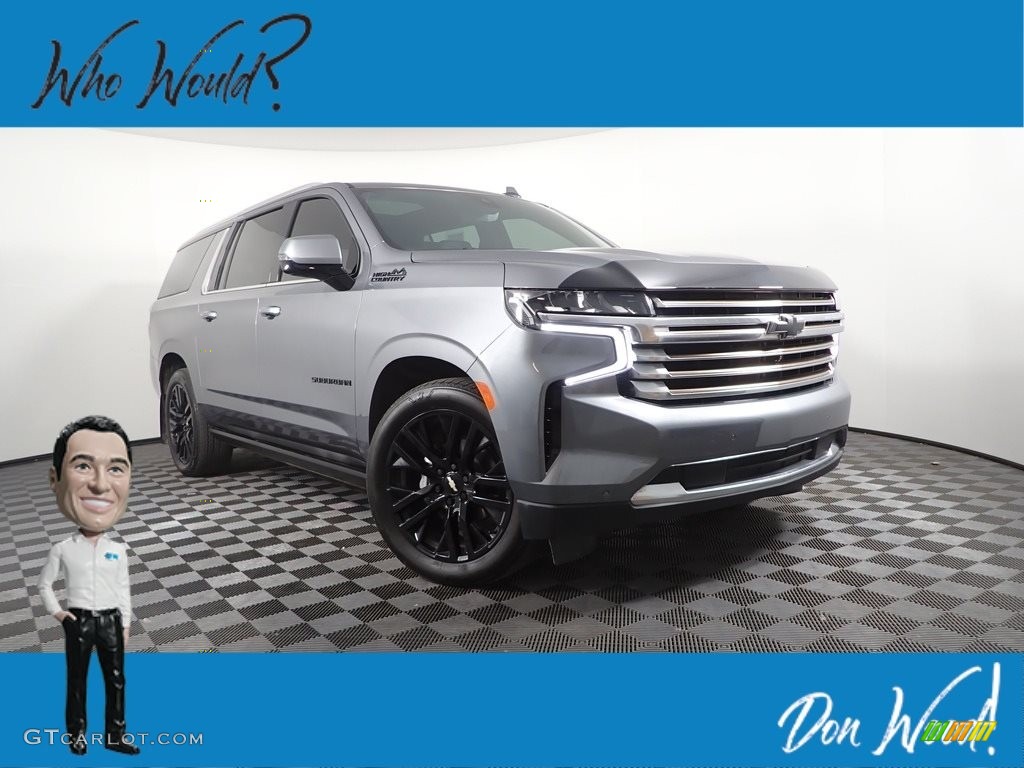 2021 Suburban High Country 4WD - Satin Steel Metallic / Jet Black photo #1