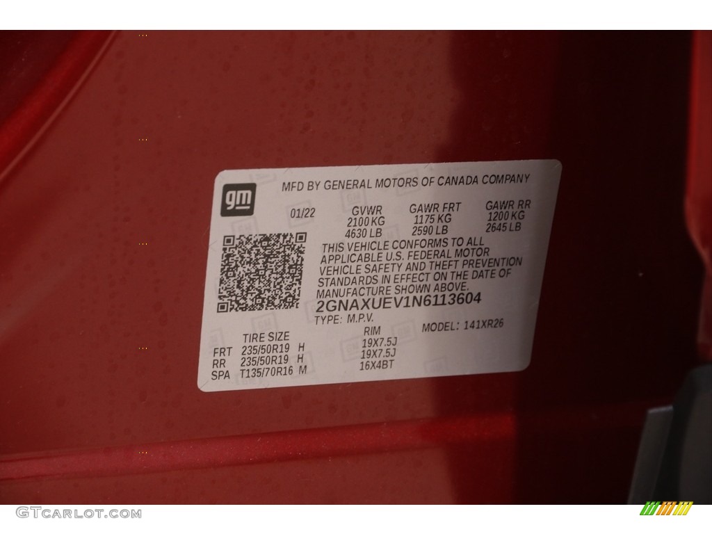 2022 Equinox LT AWD - Cherry Red Tintcoat / Jet Black photo #20