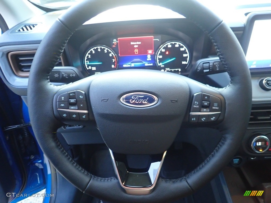 2022 Ford Maverick Lariat AWD Desert Brown Steering Wheel Photo #144482248