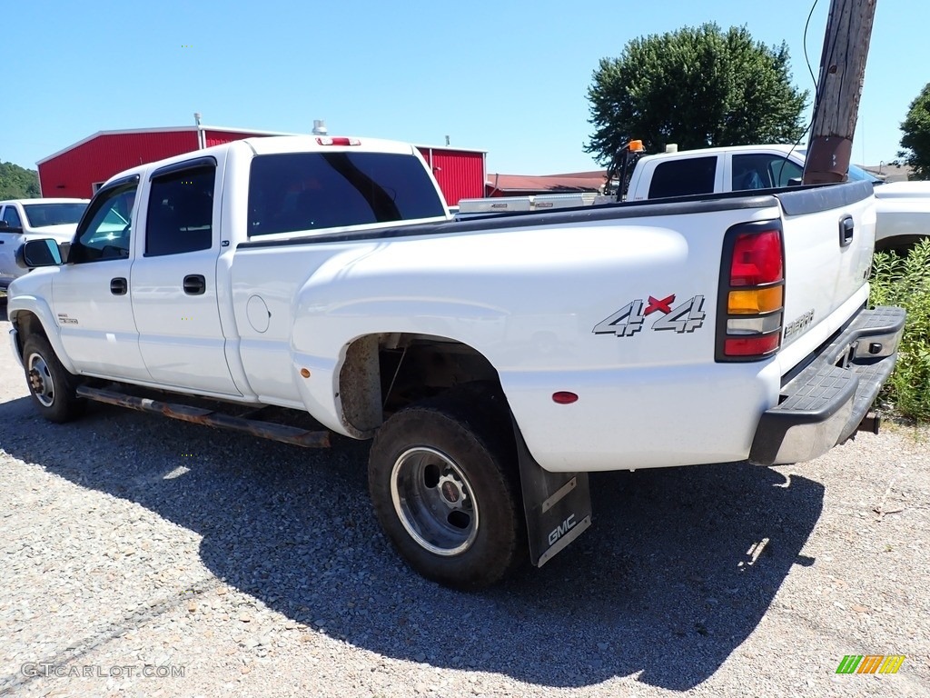 2003 Sierra 3500 SLT Crew Cab 4x4 Dually - Summit White / Dark Pewter photo #2