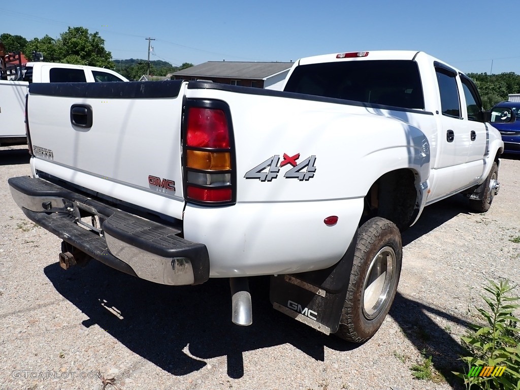 2003 Sierra 3500 SLT Crew Cab 4x4 Dually - Summit White / Dark Pewter photo #3