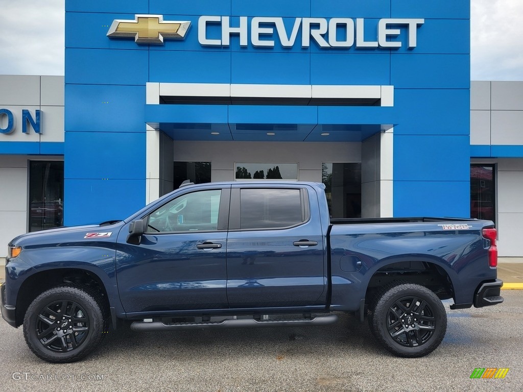 Northsky Blue Metallic 2022 Chevrolet Silverado 1500 Limited Custom Trail Boss Crew Cab 4x4 Exterior Photo #144491486