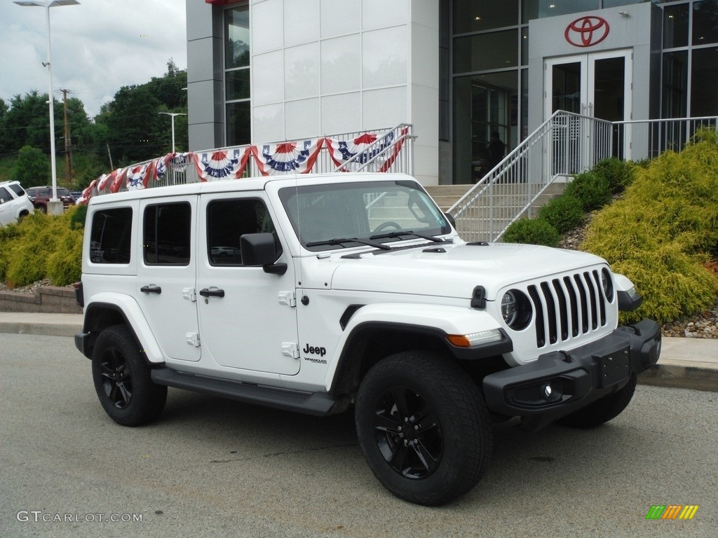 2021 Wrangler Unlimited Sahara 4x4 - Bright White / Black photo #1