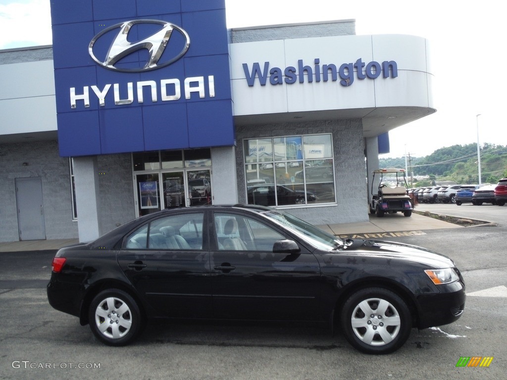 2008 Sonata GLS - Ebony Black / Beige photo #2