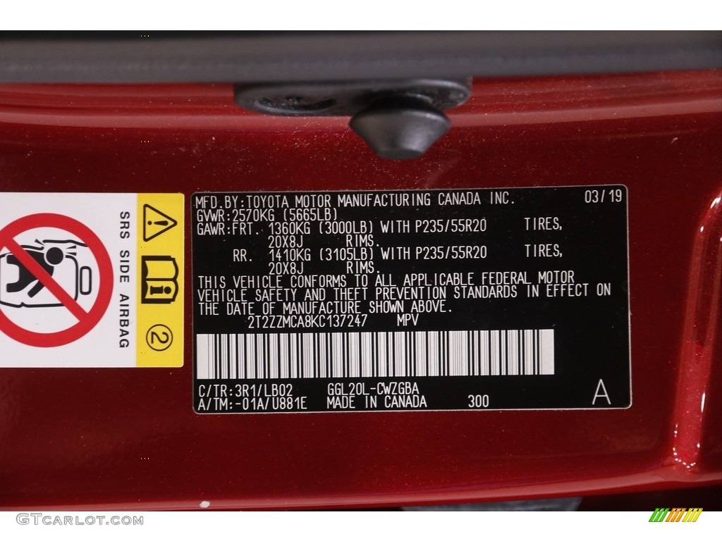 2019 RX Color Code 3R1 for Matador Red Mica Photo #144500904