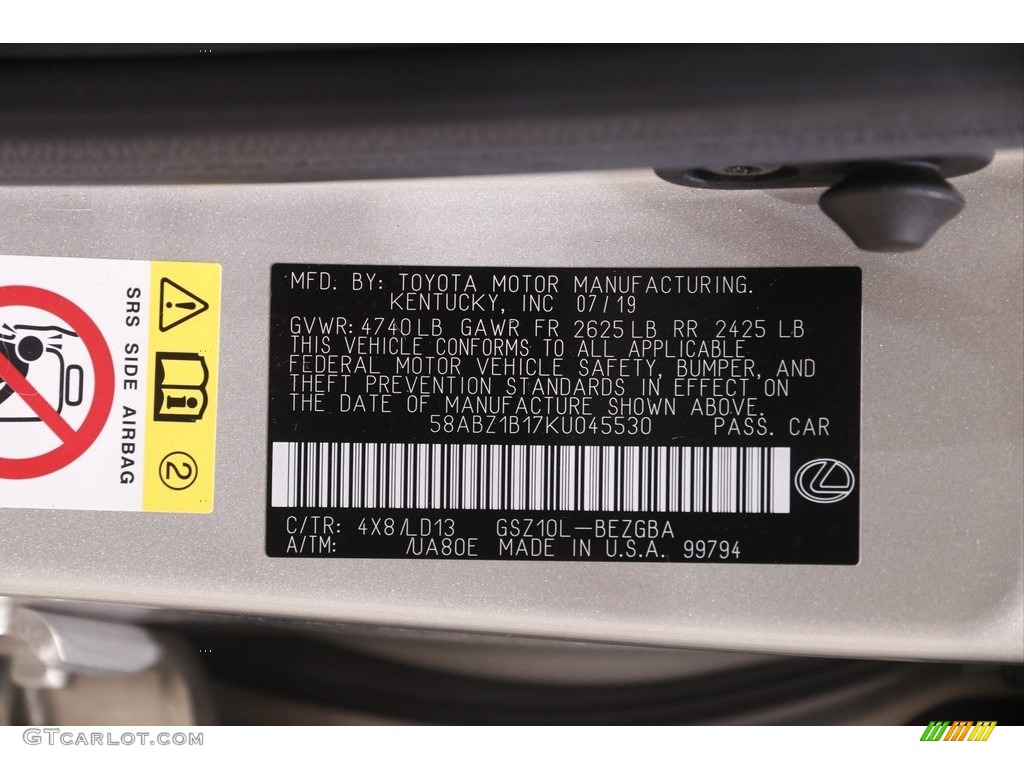 2019 ES 350 - Moonbeam Beige Metallic / Chateau photo #23