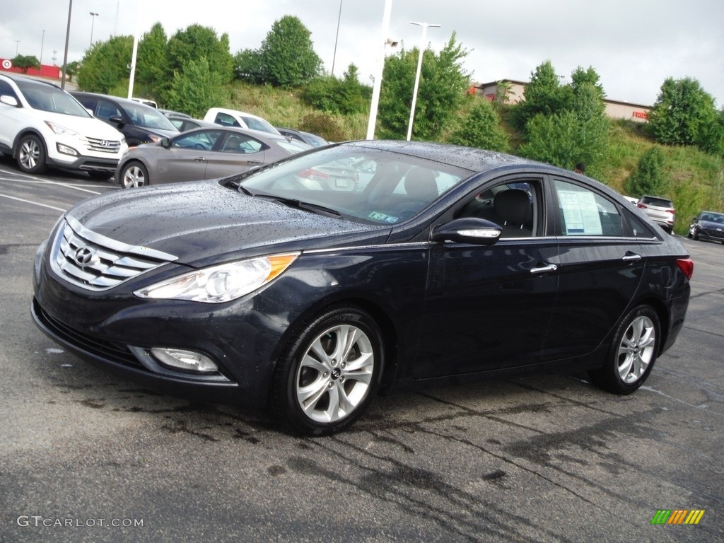 2011 Sonata Limited - Indigo Blue Pearl / Gray photo #6