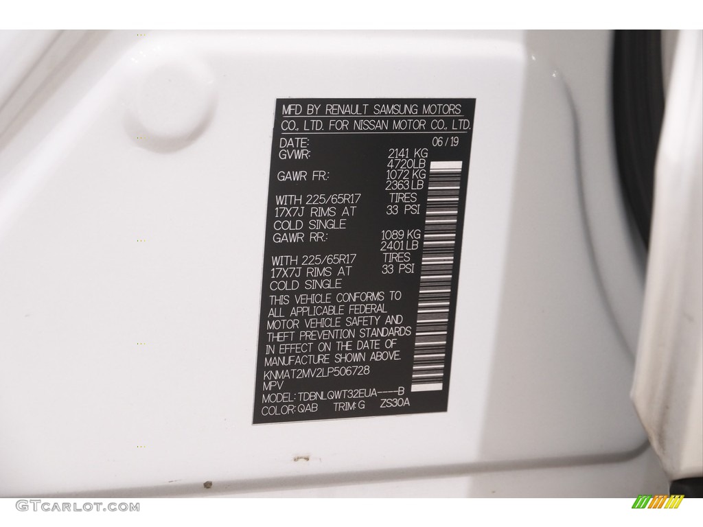 2020 Rogue SV AWD - Pearl White Tricoat / Charcoal photo #22