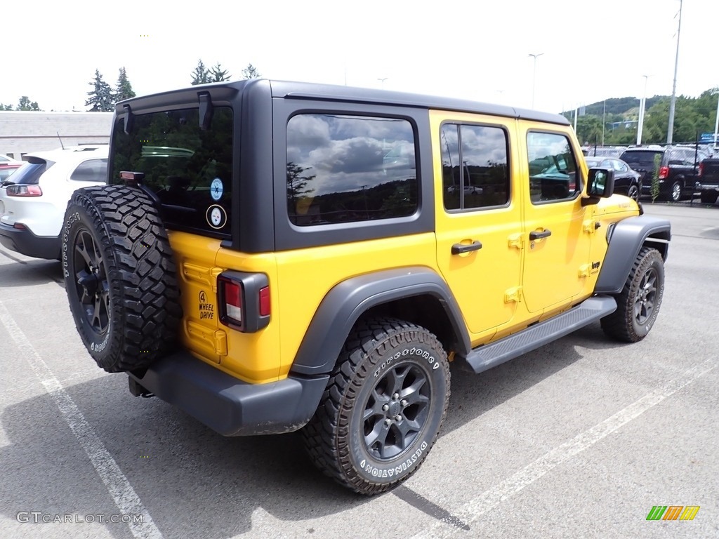2020 Wrangler Unlimited Willys 4x4 - Hellayella / Black photo #4