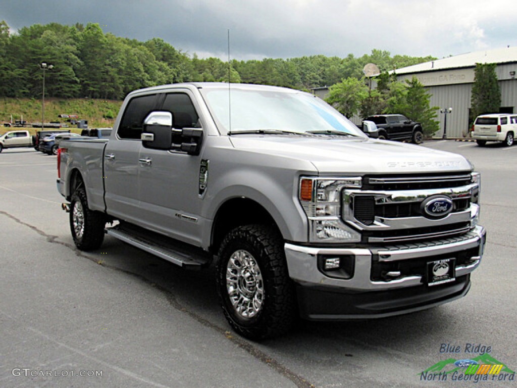 2021 F250 Super Duty XLT Crew Cab 4x4 - Iconic Silver / Medium Earth Gray photo #7