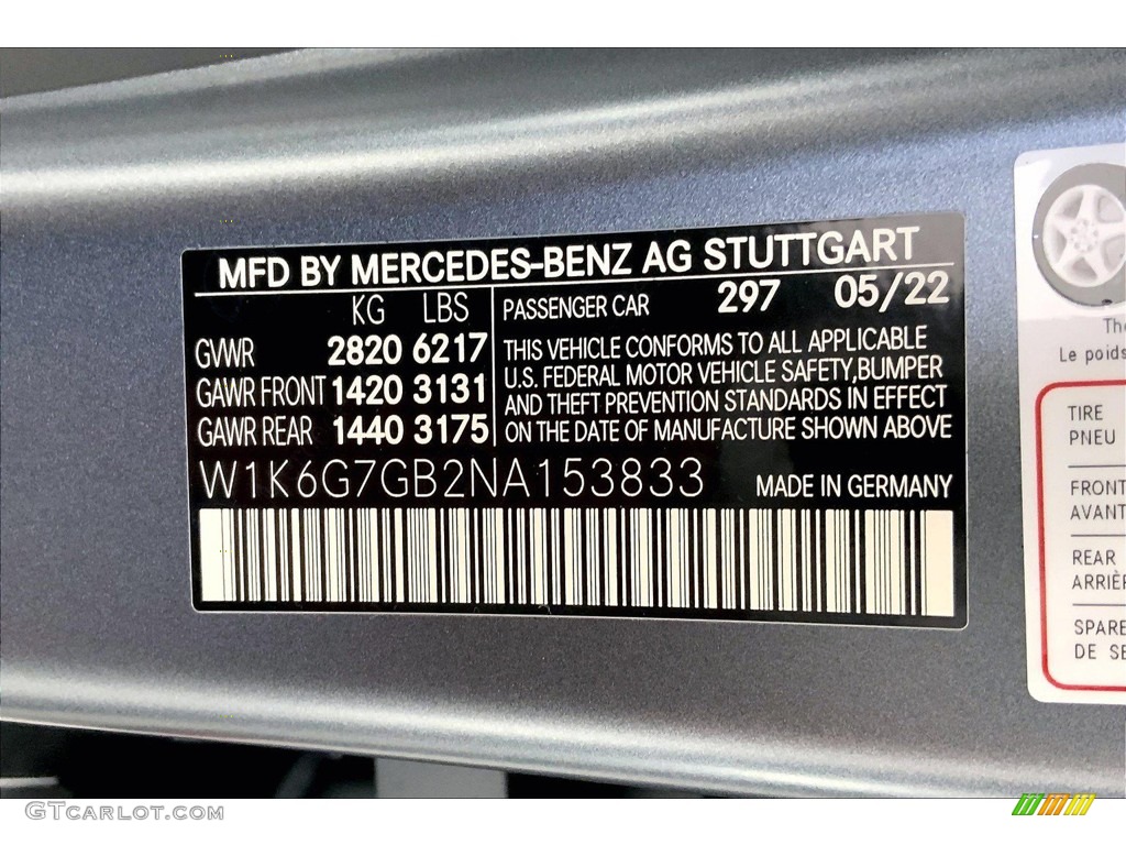 2022 S Color Code 297 for Selenite Gray Magno (Matte) Photo #144512154