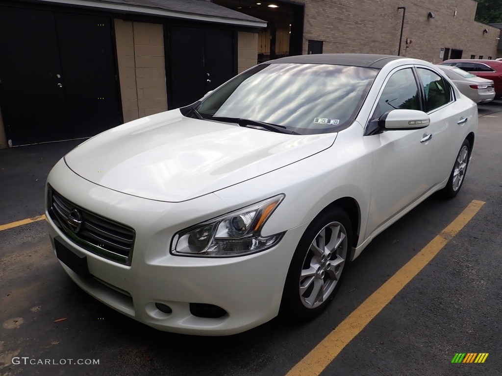 2014 Maxima 3.5 SV - Pearl White / Cafe Latte photo #1