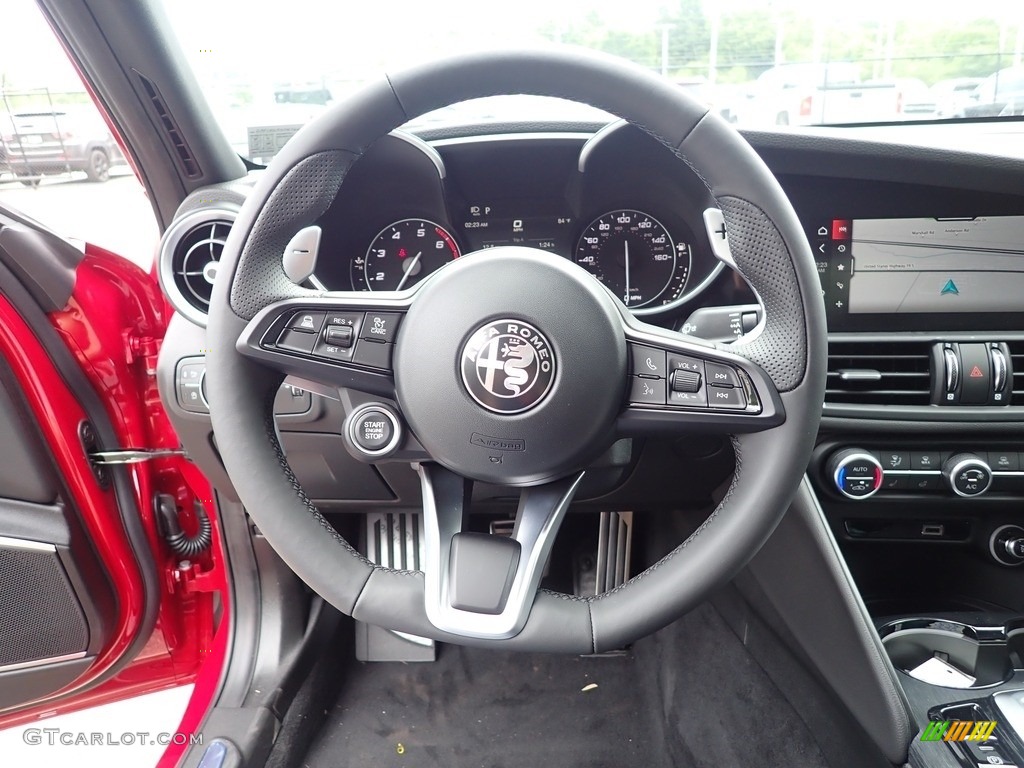 2022 Alfa Romeo Giulia Sprint AWD Black Steering Wheel Photo #144517956