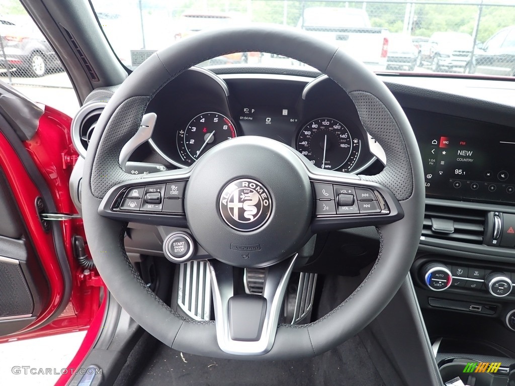 2022 Alfa Romeo Giulia Veloce AWD Black Steering Wheel Photo #144518433