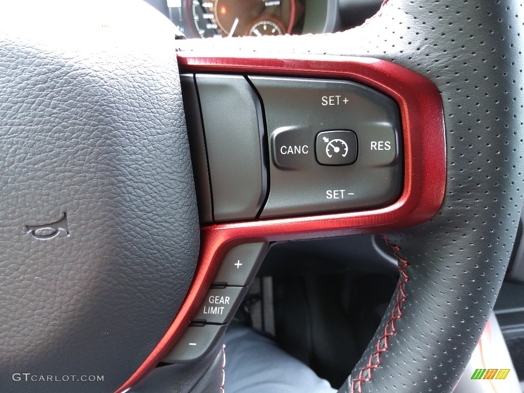 2022 Ram 1500 Rebel Crew Cab 4x4 Black/Red Steering Wheel Photo #144519615