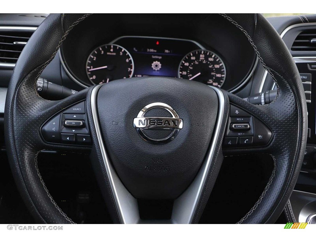 2018 Nissan Maxima SL Charcoal Steering Wheel Photo #144520062