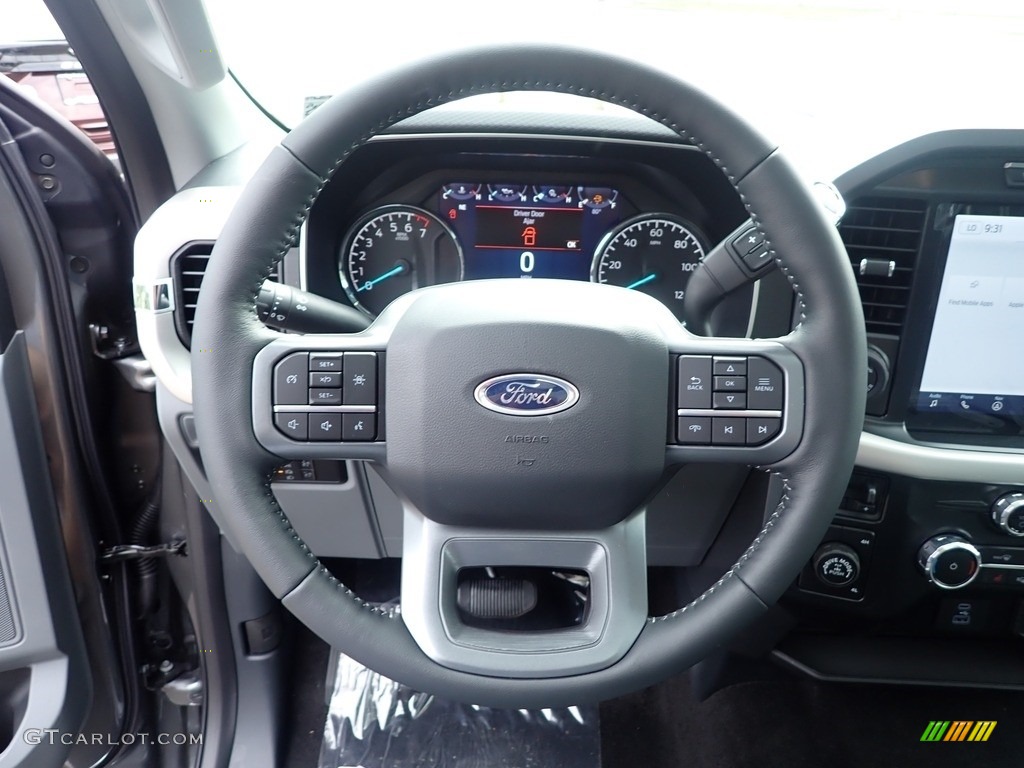 2022 Ford F150 XLT SuperCrew 4x4 Medium Dark Slate Steering Wheel Photo #144521272