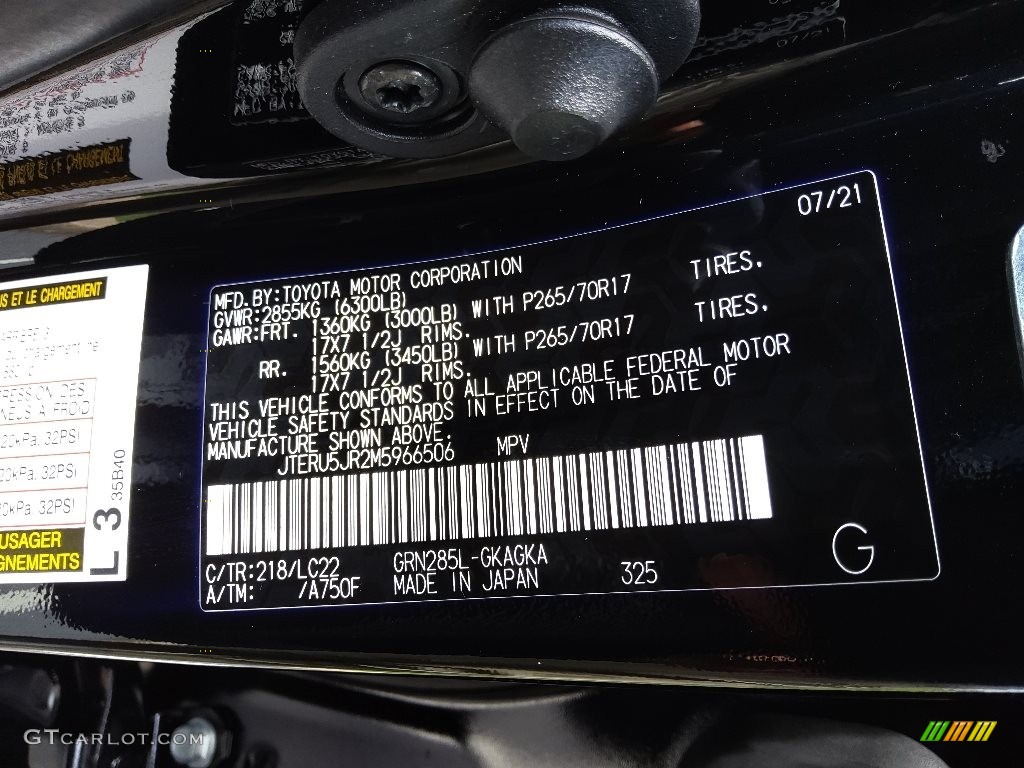 2021 Toyota 4Runner TRD Off Road Premium 4x4 Color Code Photos