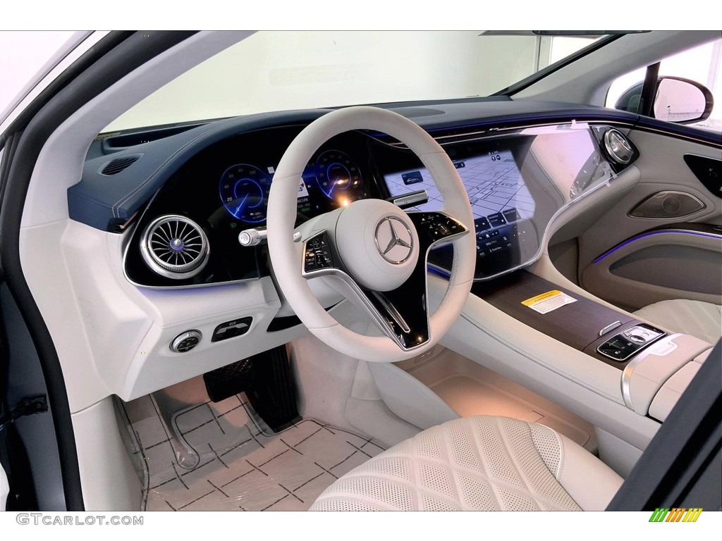 Neva Grey/Biscaya Blue Interior 2022 Mercedes-Benz EQS 580 4Matic Sedan Photo #144527917