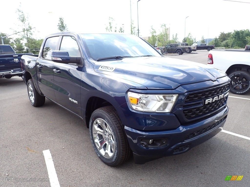 Patriot Blue Pearl 2022 Ram 1500 Big Horn Crew Cab 4x4 Exterior Photo #144531541