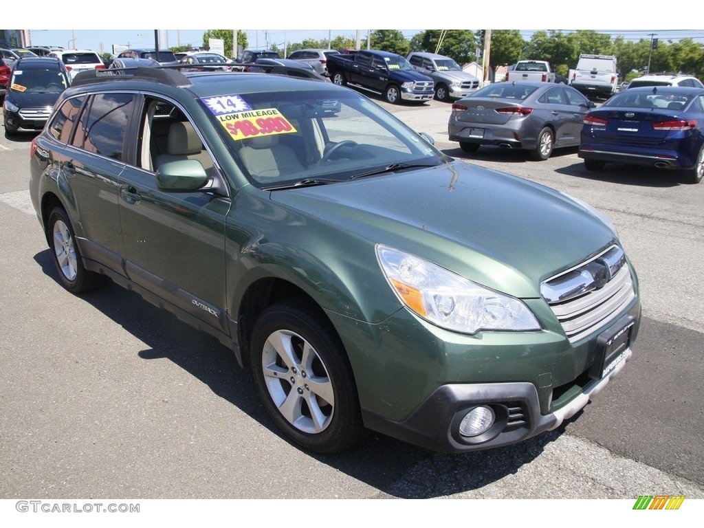 2014 Outback 2.5i Limited - Cypress Green Pearl / Ivory photo #3