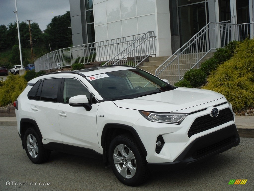 2019 RAV4 XLE AWD Hybrid - Super White / Black photo #1