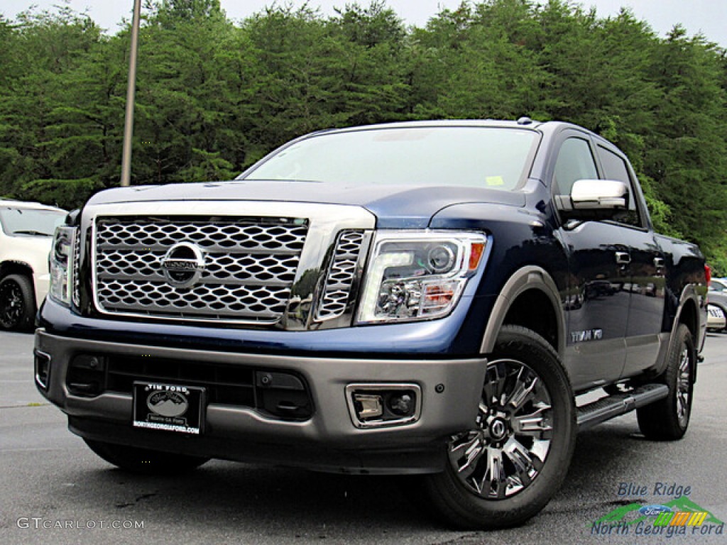 2018 Titan Platinum Reserve Crew Cab 4x4 - Deep Blue Pearl / Platinum Reserve Black/Brown photo #1