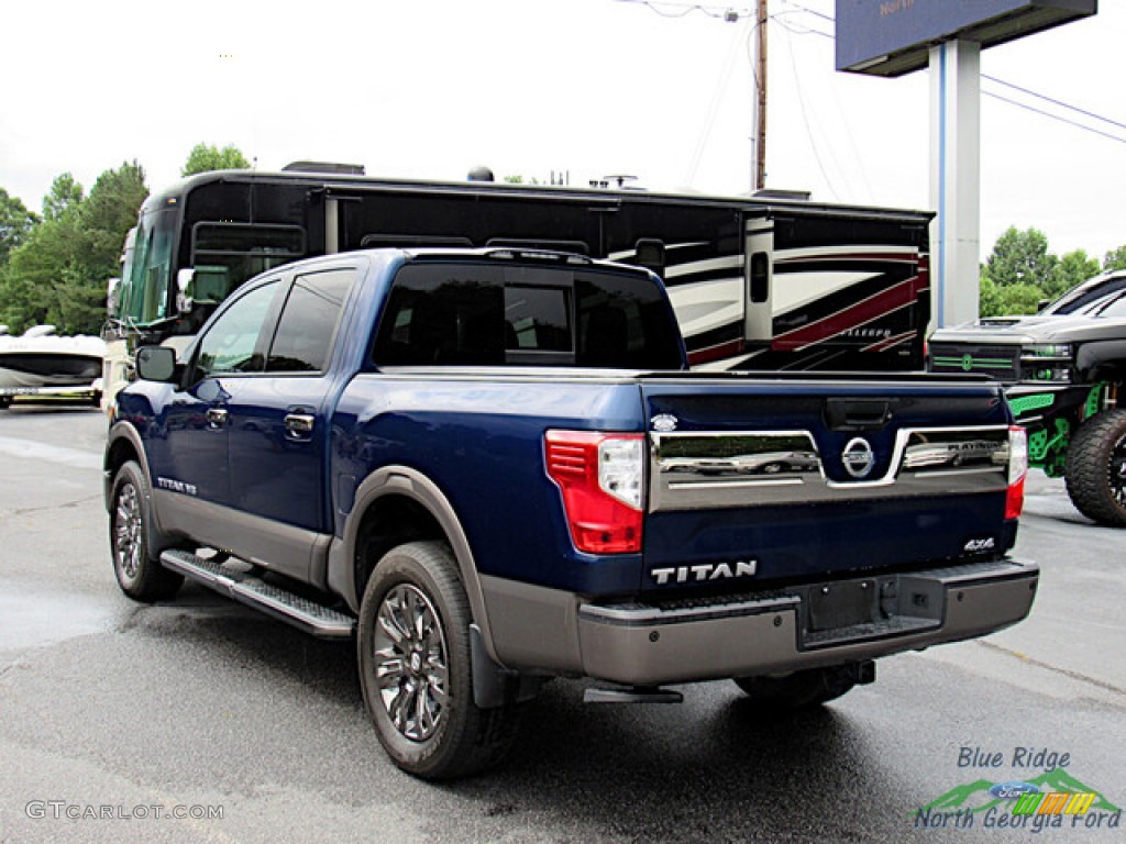 2018 Titan Platinum Reserve Crew Cab 4x4 - Deep Blue Pearl / Platinum Reserve Black/Brown photo #3