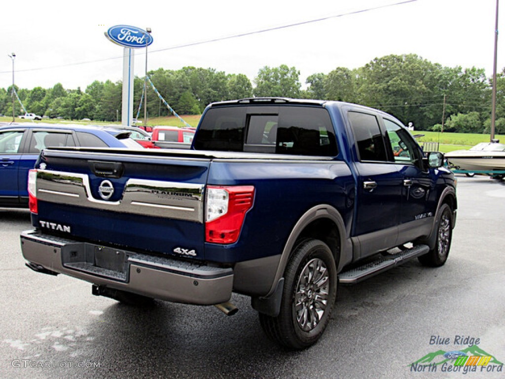 2018 Titan Platinum Reserve Crew Cab 4x4 - Deep Blue Pearl / Platinum Reserve Black/Brown photo #5