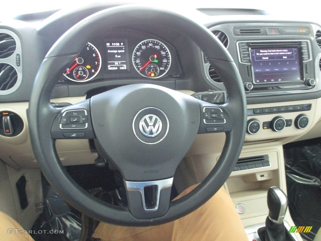 2016 Volkswagen Tiguan SEL 4MOTION Charcoal Steering Wheel Photo #144538462