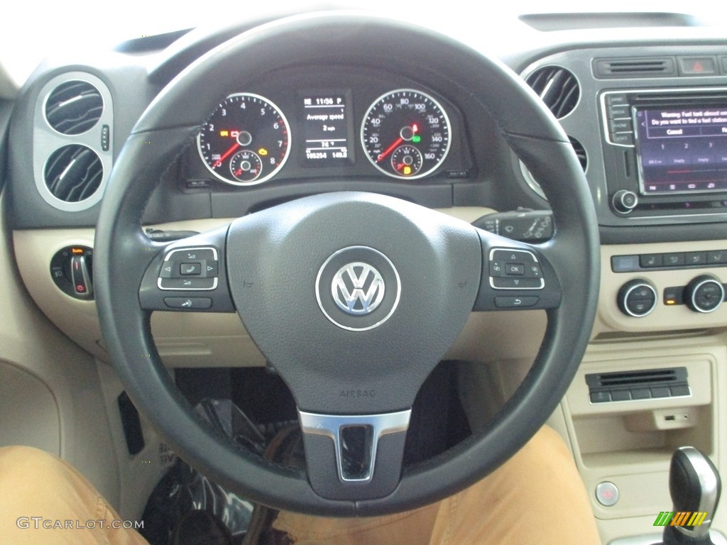 2016 Volkswagen Tiguan SEL 4MOTION Charcoal Steering Wheel Photo #144538465