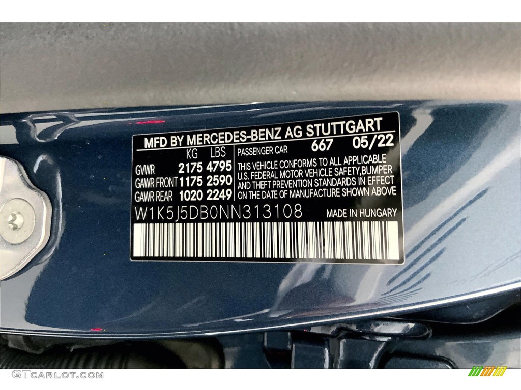 2022 Mercedes-Benz CLA AMG 45 Coupe Color Code Photos