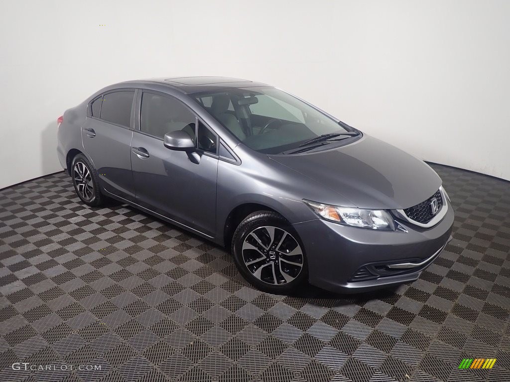 2013 Civic EX Sedan - Urban Titanium Metallic / Gray photo #5