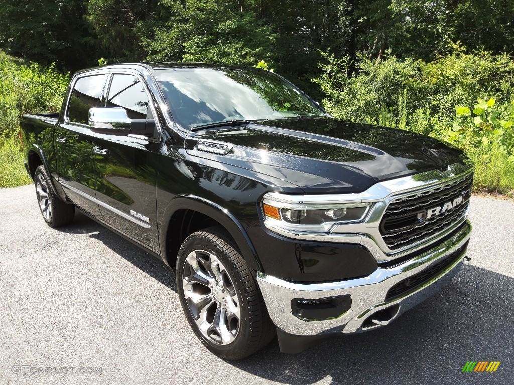 Diamond Black Crystal Pearl 2022 Ram 1500 Limited Crew Cab 4x4 Exterior Photo #144542165