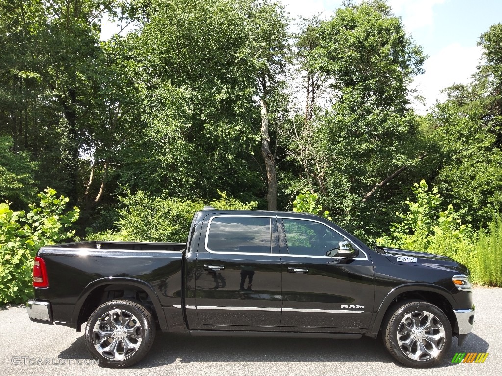 Diamond Black Crystal Pearl 2022 Ram 1500 Limited Crew Cab 4x4 Exterior Photo #144542189