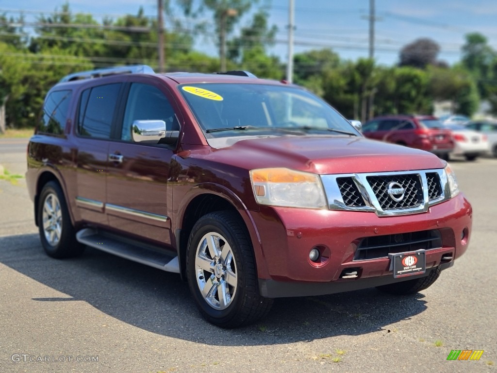2010 Armada Platinum 4WD - Tuscan Sun Red Pearl / Charcoal photo #7