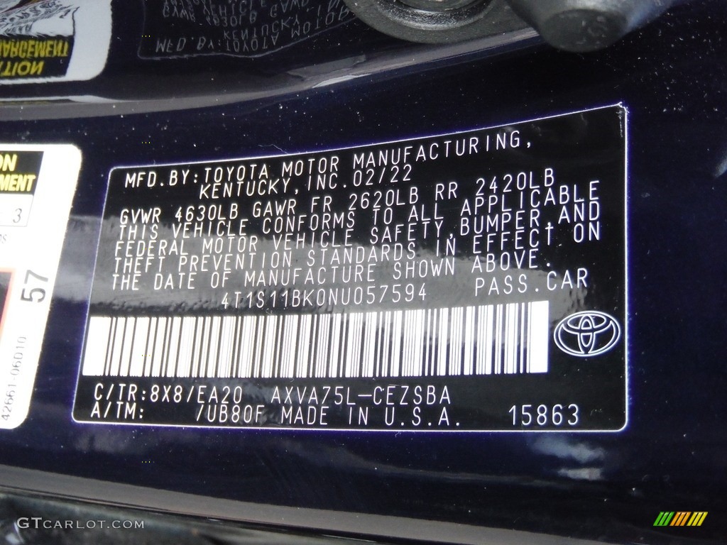 2022 Camry SE AWD - Blueprint / Black photo #34