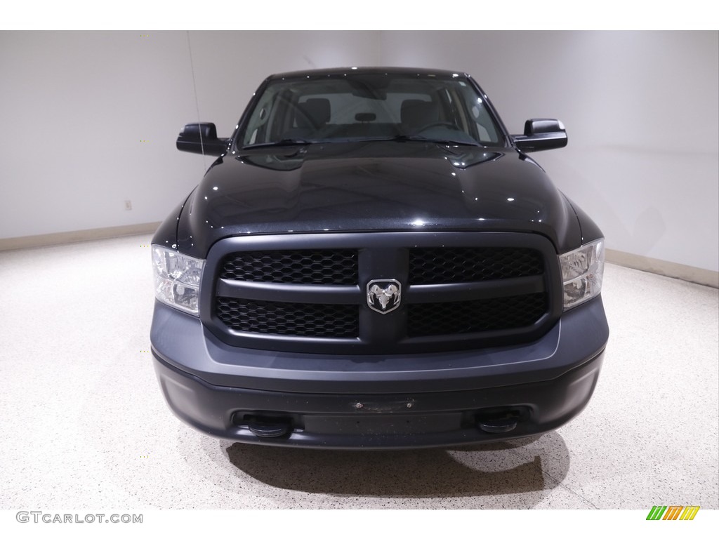 2018 1500 Tradesman Crew Cab 4x4 - Brilliant Black Crystal Pearl / Black/Diesel Gray photo #2