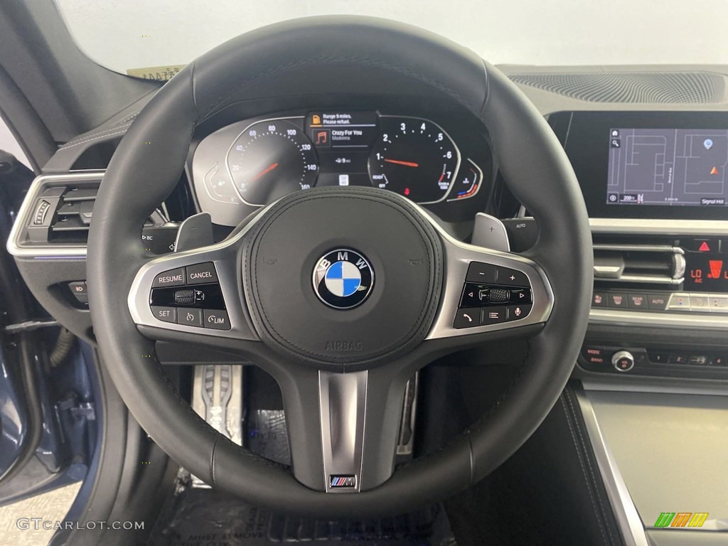 2021 BMW 4 Series 430i Coupe Black Steering Wheel Photo #144549213