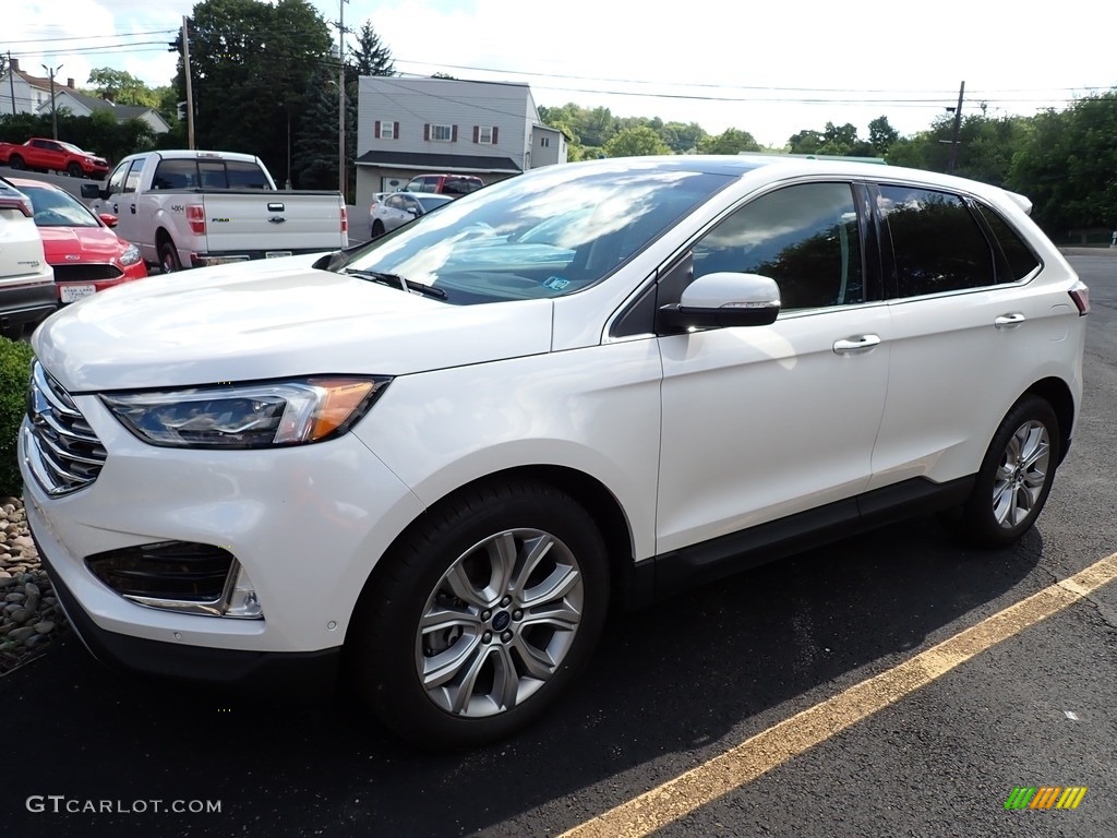 2019 Edge Titanium AWD - White Platinum / Ebony photo #1