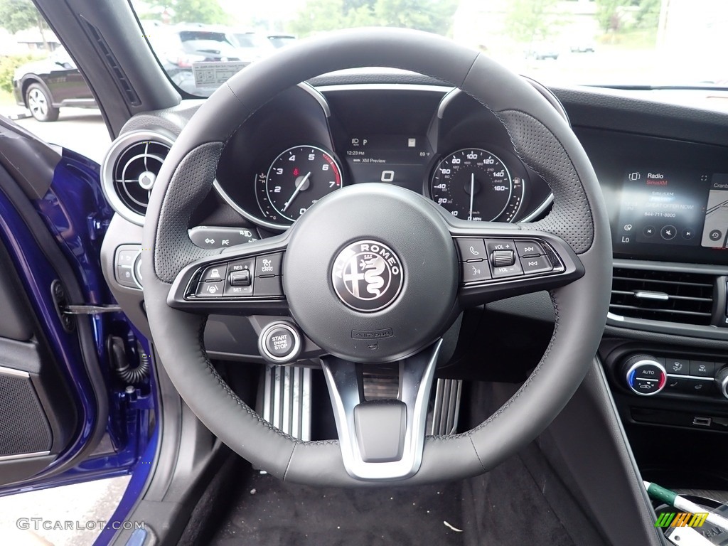 2022 Alfa Romeo Giulia Ti AWD Black Steering Wheel Photo #144549834