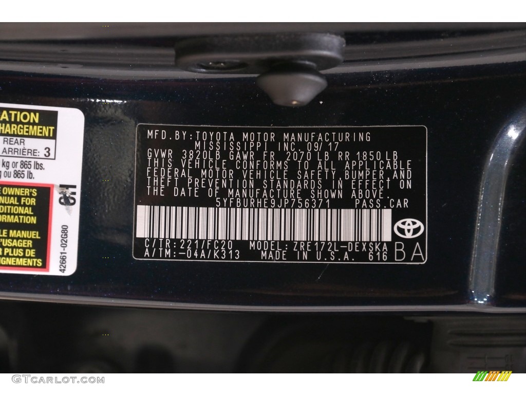 2018 Corolla SE - Galactic Aqua Mica / Black photo #21