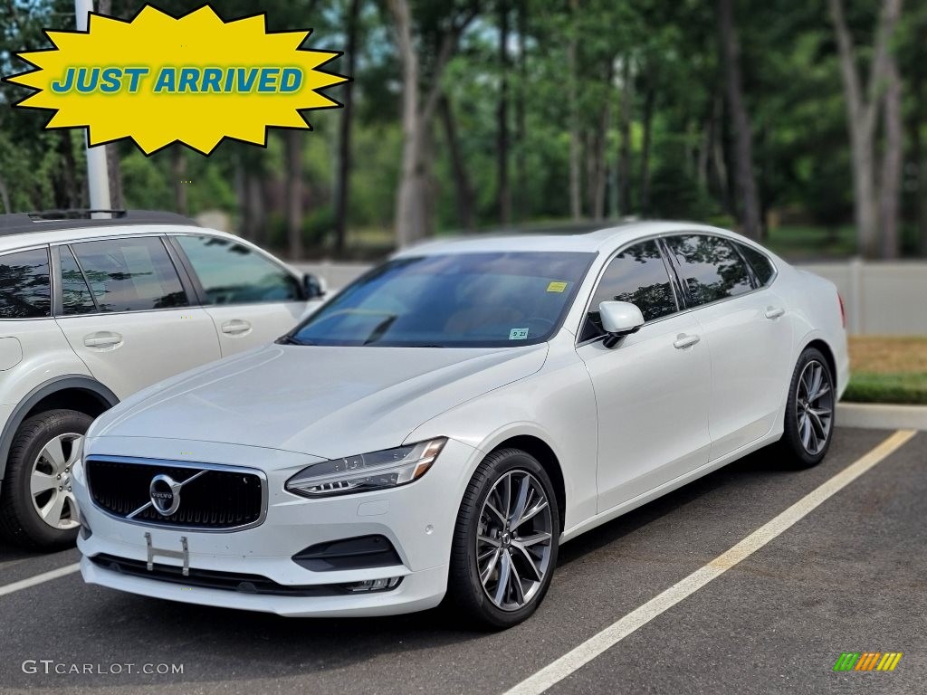 2018 S90 T5 AWD Momentum - Crystal White Pearl Metallic / Charcoal photo #1