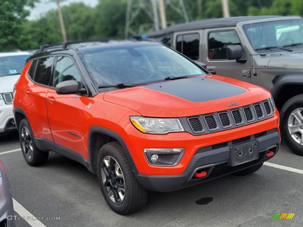 2018 Compass Trailhawk 4x4 - Spitfire Orange / Black/Ruby Red photo #3
