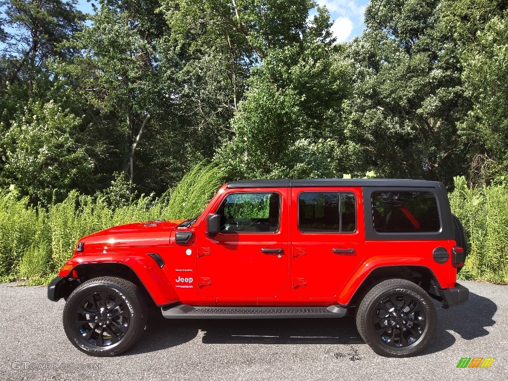 Firecracker Red 2022 Jeep Wrangler Unlimited Sahara 4XE Hybrid Exterior Photo #144563736