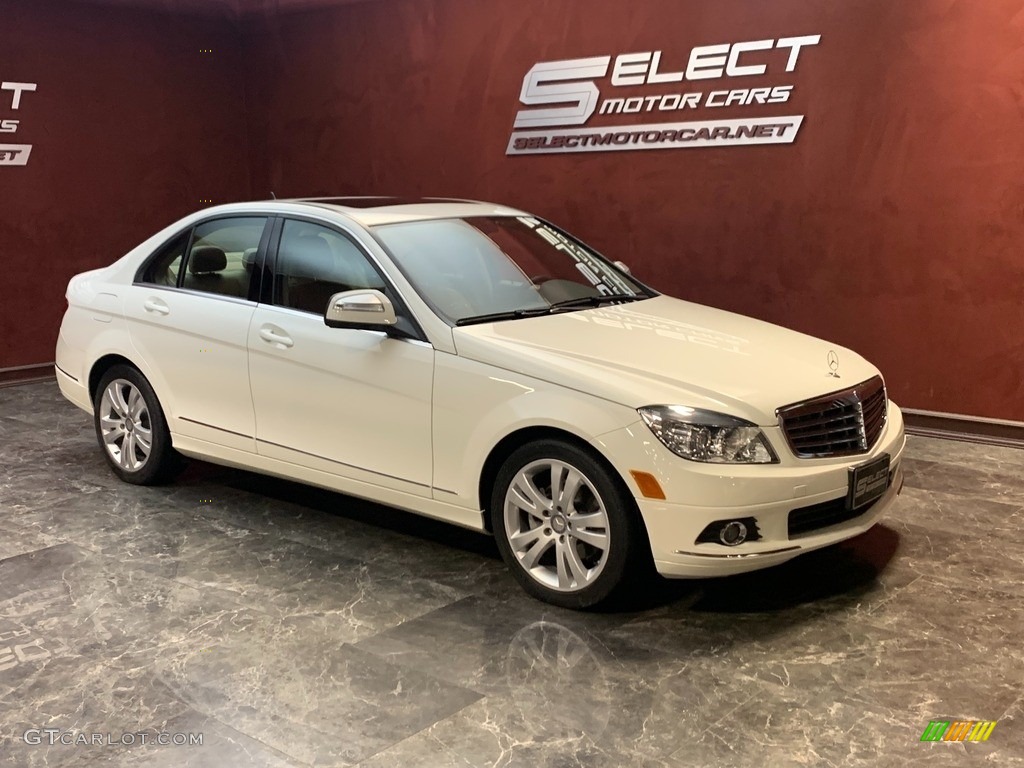 2009 C 300 4Matic - Arctic White / Almond/Mocha photo #3