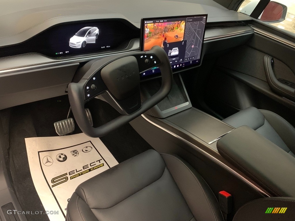 White/Black Interior 2022 Tesla Model X Plaid Photo #144564648