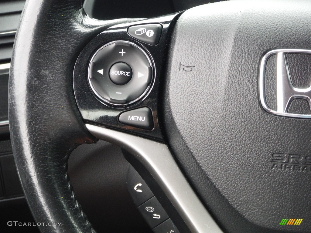 2013 Honda Civic EX-L Coupe Black Steering Wheel Photo #144564660