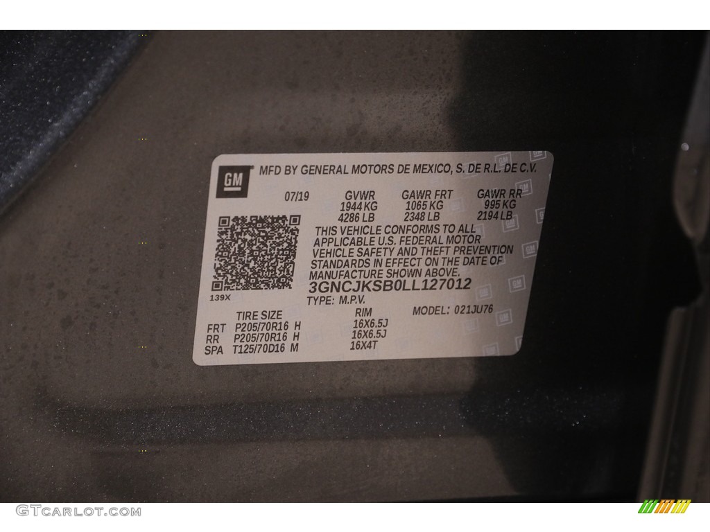 2020 Trax LS - Nightfall Gray Metallic / Jet Black photo #19