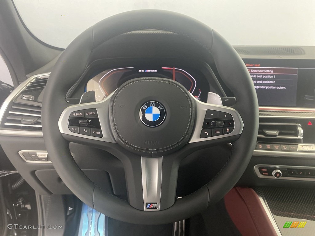 2022 BMW X6 M50i Tacora Red Steering Wheel Photo #144570598